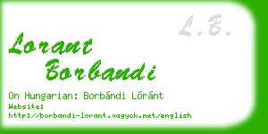lorant borbandi business card