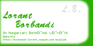 lorant borbandi business card